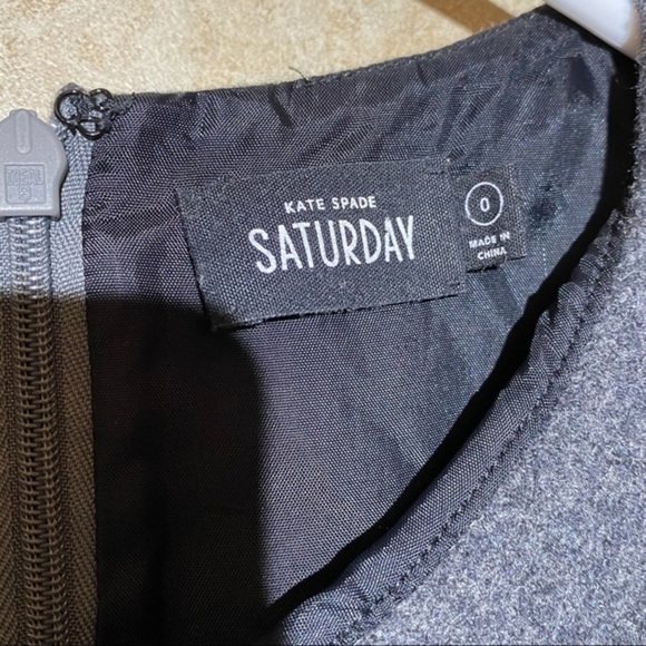 Kate Spade Saturday Gray Wool Buckle Over Faux Wrap Dress 0 - Picture 3 of 5